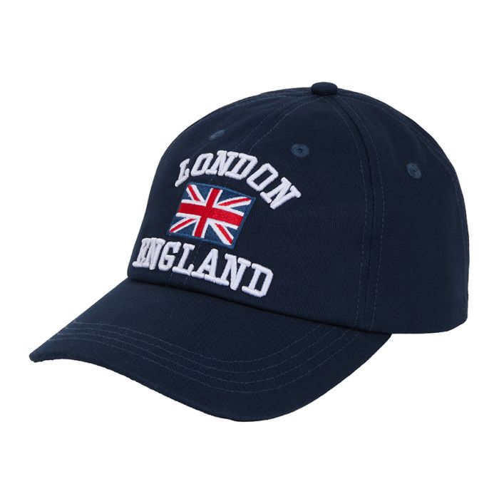 Navy Baseball Cap with Embroidered Union Jack Flag