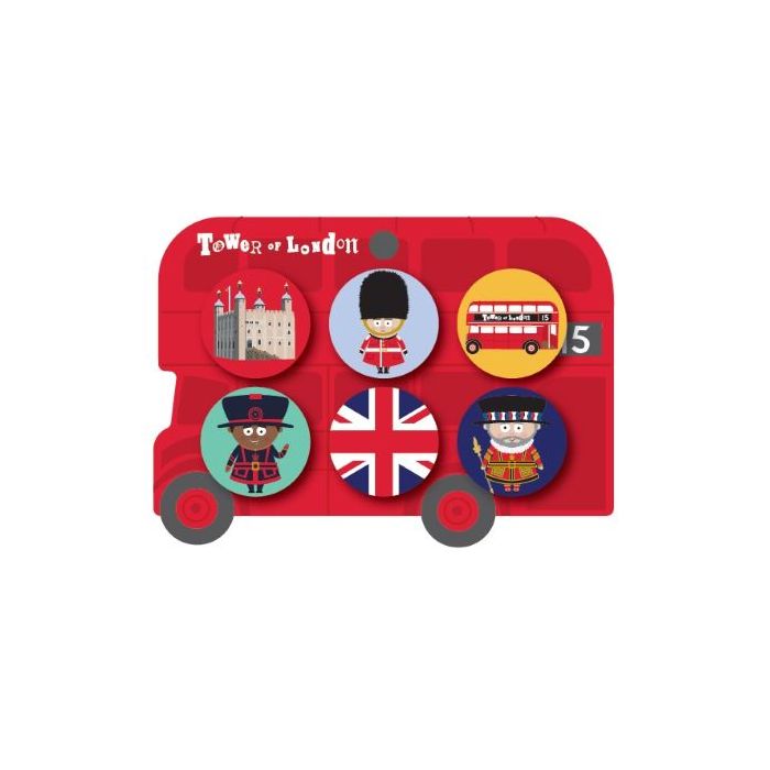 Set of 6 Metal Badges