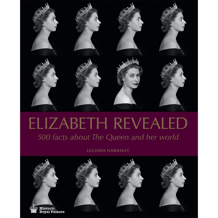 A black cover featuring headshot poses of Queen Elizabeth II 