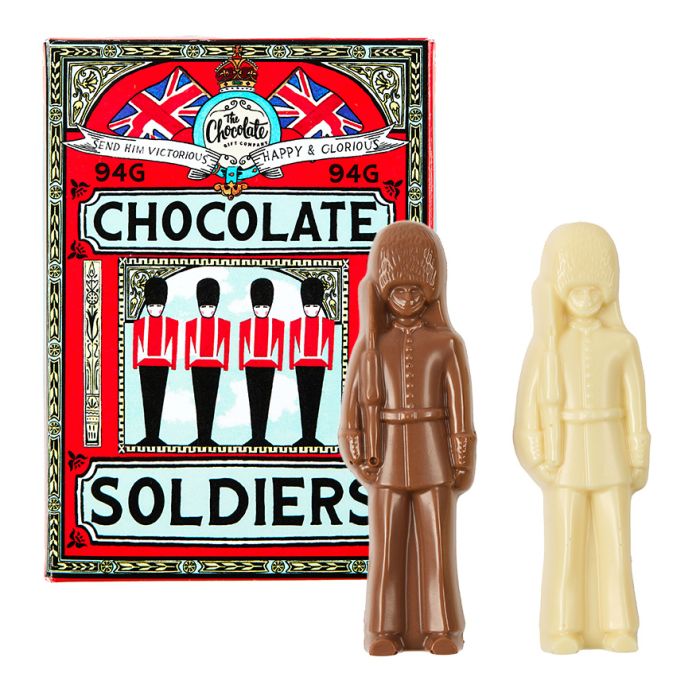 Celebrating London box of white chocolate soldiers
