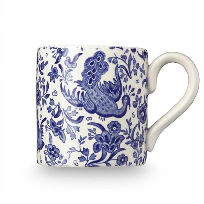 Blue Regal Peacock earthenware mug
