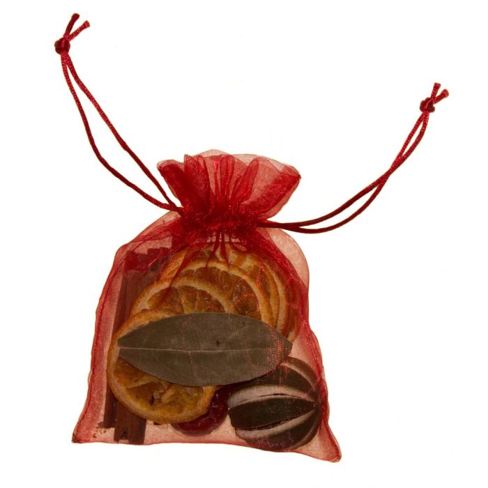 christmas red fruit organza bag 