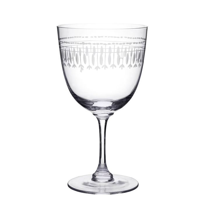 Vintage style engraved wine glasses